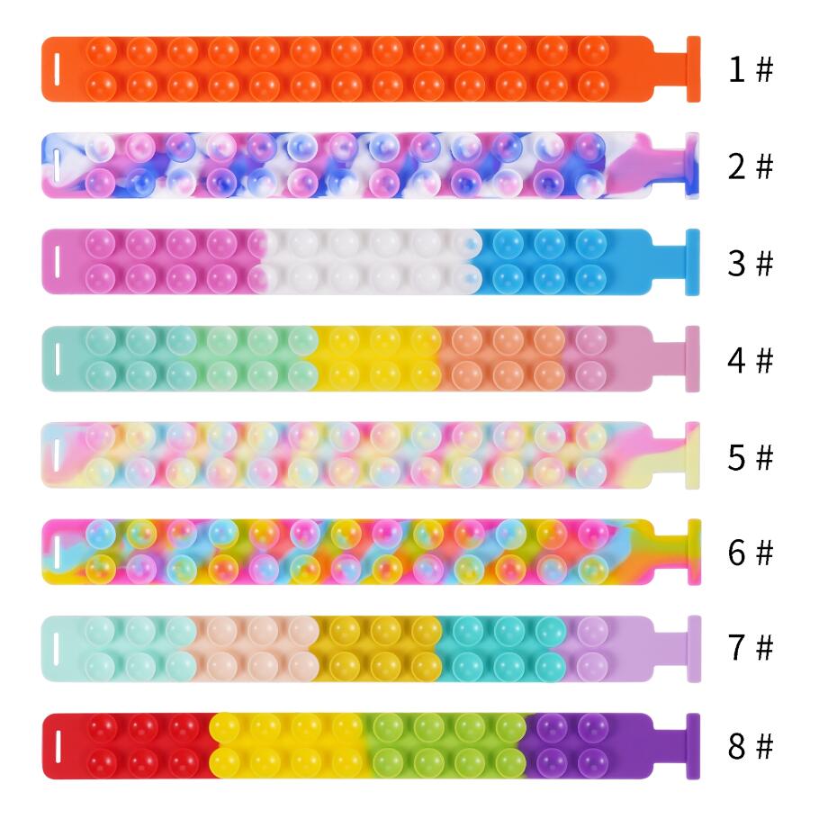 Pop Push Silicone Sucker Bracelet Squid Pop Bubble Fidget Toys Suction Cup Squid Pops Ring Push Antistress Toys